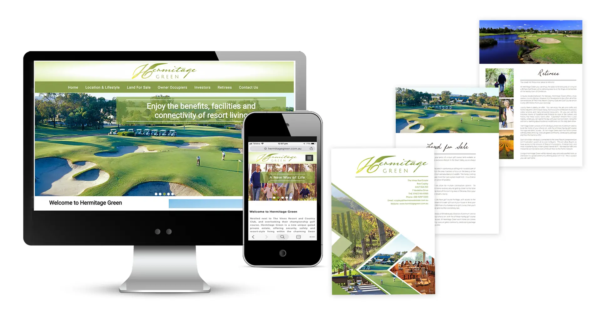 Land development website with marketing material